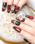 Dark Red Rose Nails