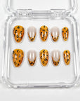 Golden Leopard Press on Nails