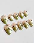 Spring Green Butterfly Press on Nails