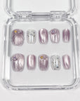 Misty Purple Shell Press on Nails