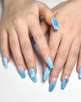 Sky Blue Art Press on Nails