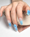 Sky Blue Art Press on Nails