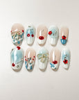 Cherry Blossom Blue Press on Nails