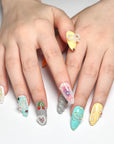 Cute Pearl Graffiti Press on Nails