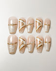 Pink Ballet Slipper press-on nails