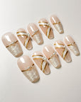 Pink Ballet Slipper press-on nails