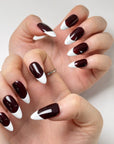 Burgundy French Press on Nails