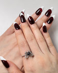 Burgundy French Press on Nails