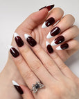 Burgundy French Press on Nails