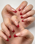 Red Edge French Press on Nails