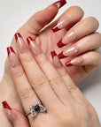 Red Edge French Press on Nails