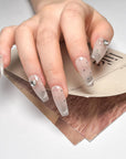 Gray Butterfly Press-On Nails