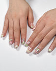 Cream Pink Flowers Press-On Nails