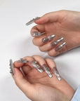 Silver Moonlight Press-On Nails