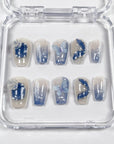 Blue Butterfly Press-On Nails