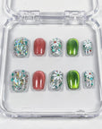 Colorful Flower Candy Press on Nails