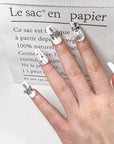 Silver Celestial Cross Press on Nails