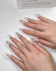 Crystal Silver Butterfly Press-On Nails