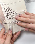 Crystal Silver Butterfly Press-On Nails