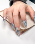 Blue Garden Press on Nails