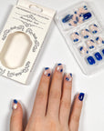 Blue Flowers Press-On Nails