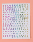 Wholesale 12-color Letter Fluorescent DIY Nail Decal Stickers